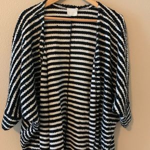LUSH Black/ White Striped Cardigan